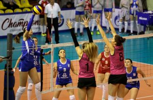 Женская команда «Енисея» по волейболу «дали фору» команде «Динамо»